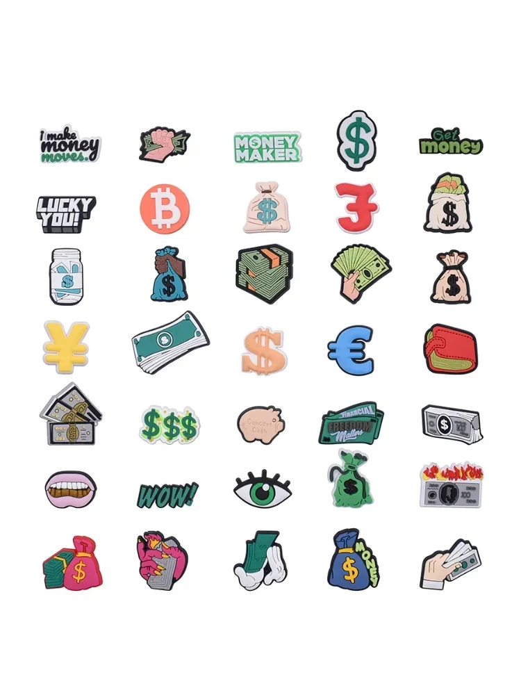 2 pièces lot pièce de monnaie en forme de caractère boucles de chaussures breloques combinaison concepteur pour femmes accessoires pour filles adultes unisexe cadeau