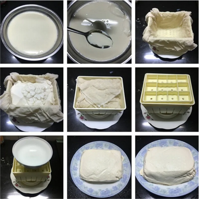 Molde de Plástico DIY para Prensa de Tofu, Molde Casero para Tofu, Molde para Hacer Tofu de Soja con Paño de Queso, Set de Herramientas de Cocina