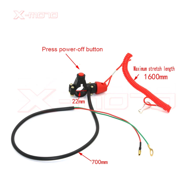 Outboard Dirt Pit bike Pocket bike and atv Quad Engine stop Flameout Switch with Emergency Switch