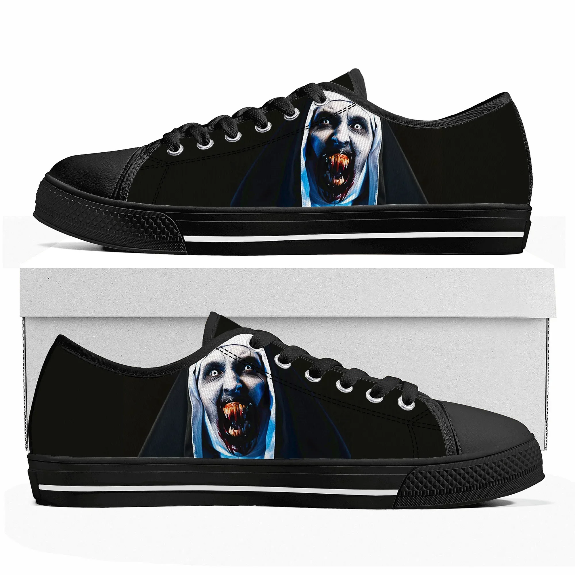 

Movie The Nun series Low Top Sneakers Mens Womens Teenager Canvas High Quality Sneaker Casual Custom Made Shoes Customize Shoe