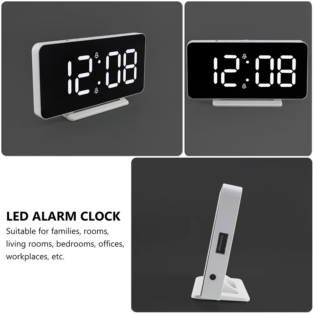 

Alarm Clock Led Display Temperature Monitoring Auto Brightness Chic Home Decoration For Bedroom Office
