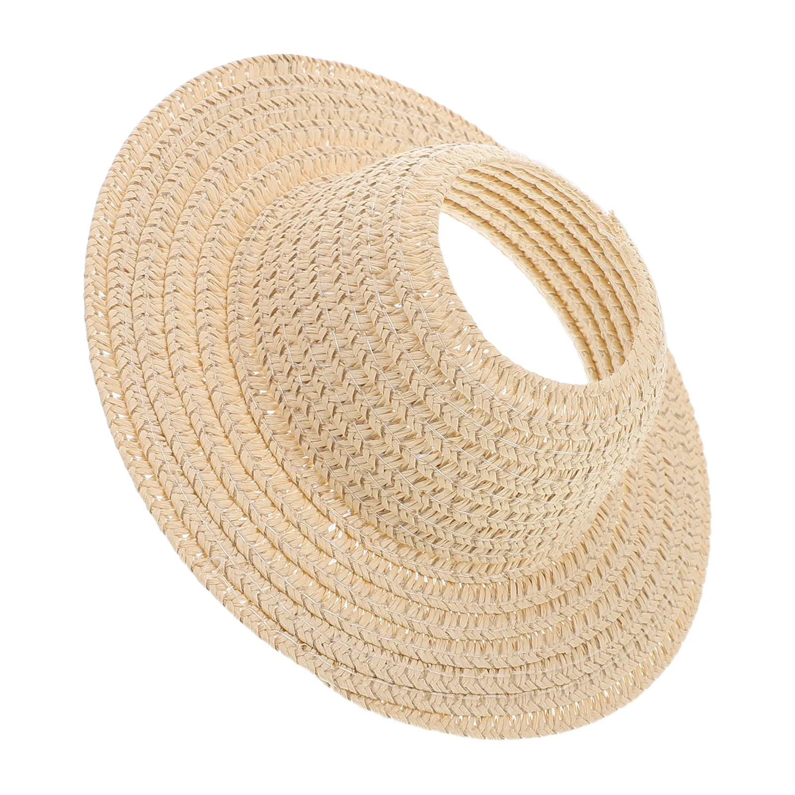 

Мини-соломенная шляпа 17 см: ручная работа, плетеная, с ажурным верхом, для поделок и декора, солнцезащитная шляпа, женская пляжная шляпа-ведро, легкая, дышащая