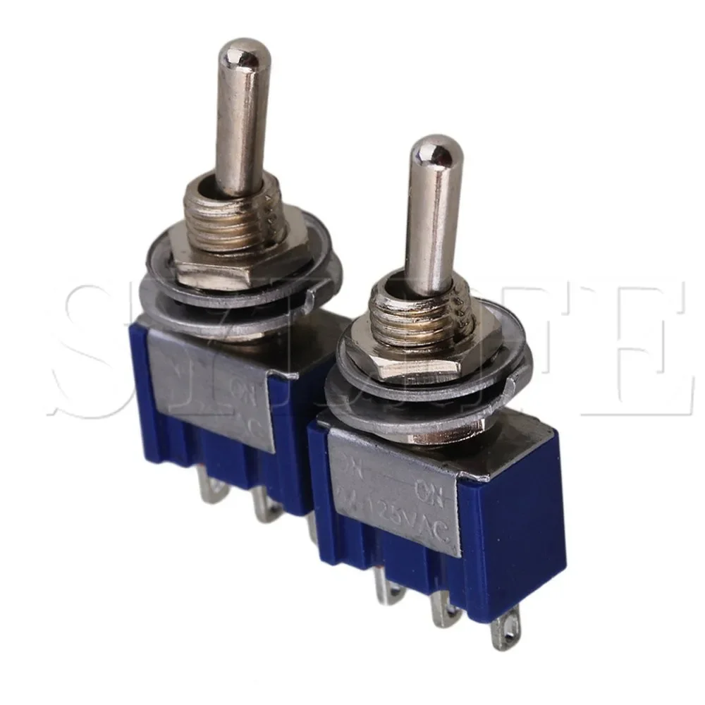 2pcs Blue Electirc 2 Position Toggle Switch SPDT AC 125V 6A TGA2