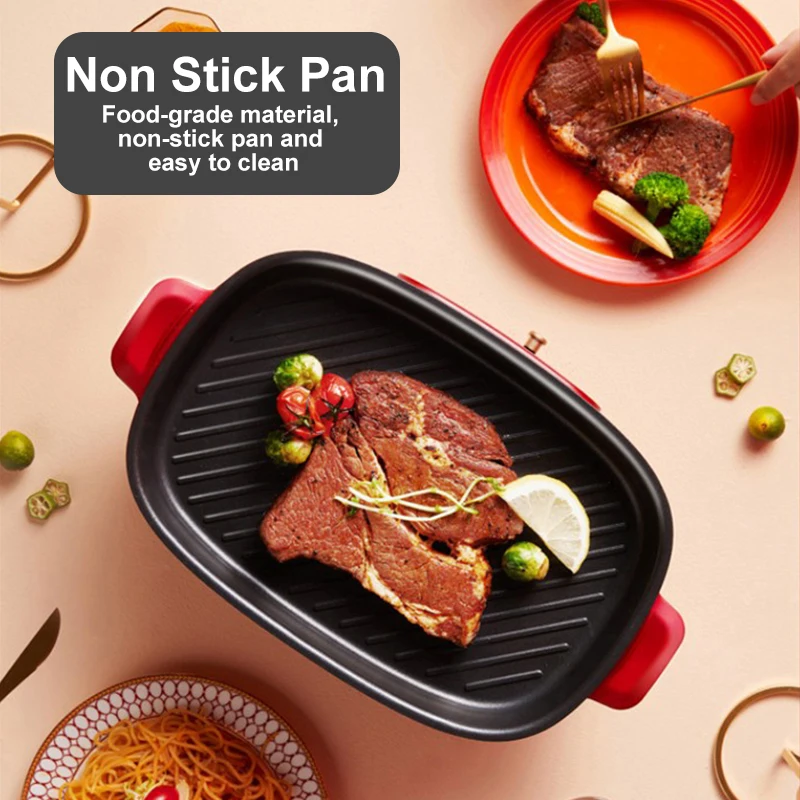 سوبور-طباخ كهربائي متعدد الوظائف ، وعاء تسخين منزلي غير لاصق ، درجة حرارة متعددة ، أدوات مطبخ ، 5.5L