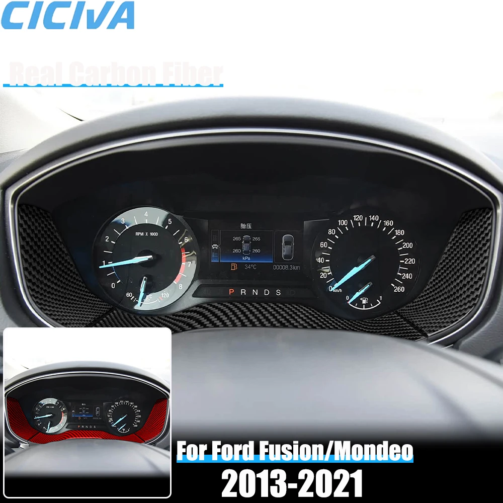 

Настоящее углеродное волокно, автомобильные аксессуары, панель спидометра, декоративная накладка, мягкая наклейка для Ford Fusion/Mondeo 4-го поколения 2013-2021