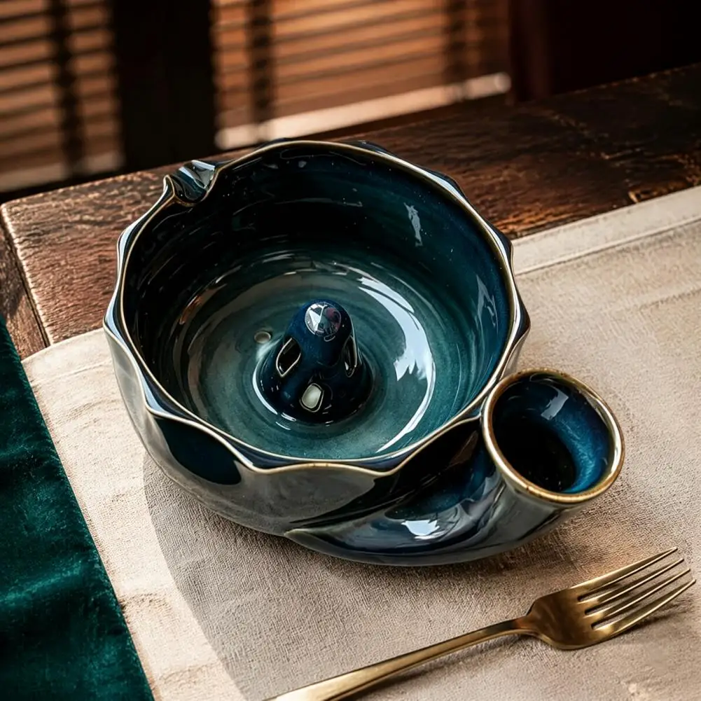 Small Fruit Rinse Basket Berry Washing Bowl with Raised Drainage Hole Self-spinning Ceramic Fruit Rinse Colander for Kitchen