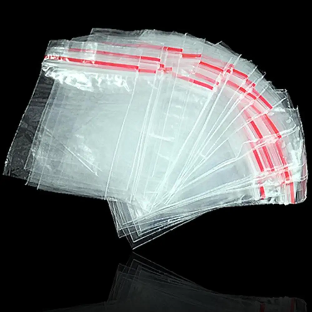 100Pcs Mini Reclosable Zip Clear Portable Storage Bags Pouch for Small Items