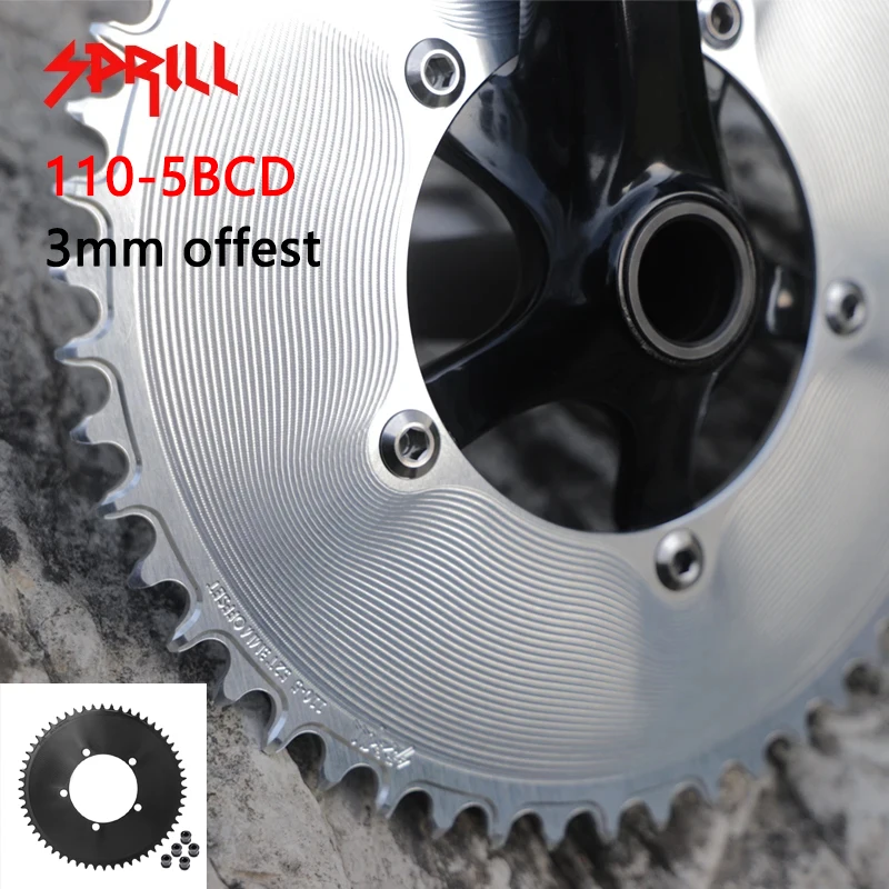 

PASS QUEST SPRILL Bike Chainring - 3mm Offset 110BCD 5-Bolt Round Aero Narrow-Wide Teeth for MTB/Gravel Bikes Bicycle components