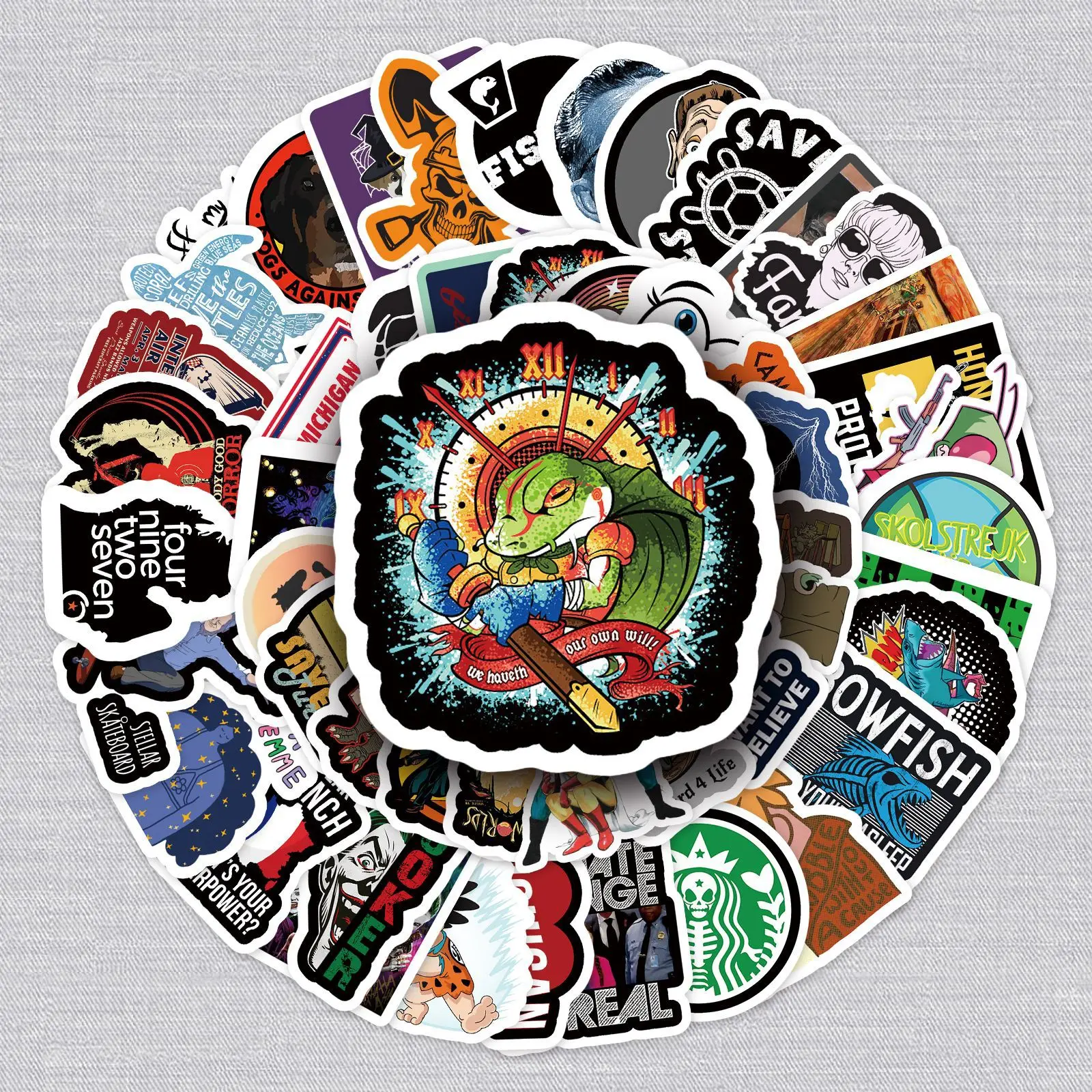 

wholesale Sticker Factory 50 Sheets Humor Funny Luggage Suitcase Scooter Car Locomotive Mobile Phone Waterproof