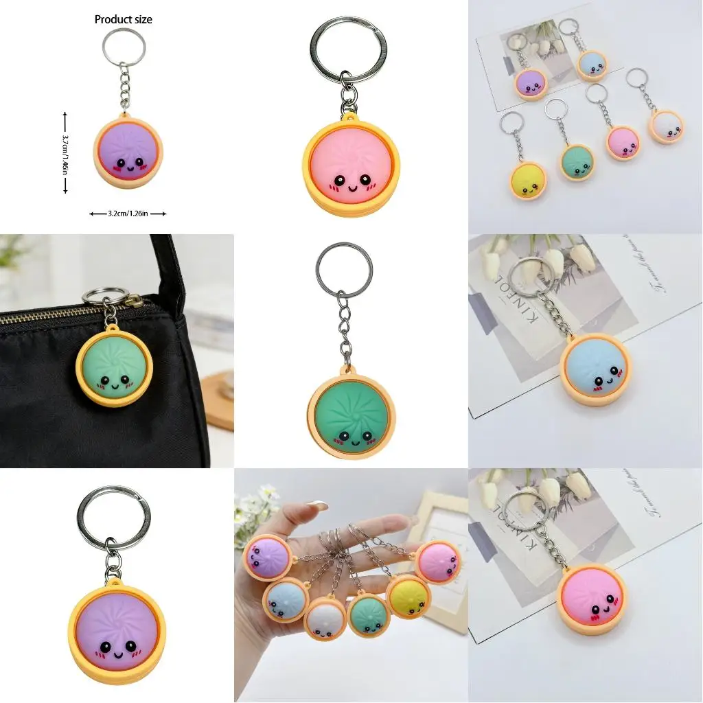 Unique Character Face Expression Ring Novelty Gift For Kids And Adults User Friendly PVC Keychain Pendant