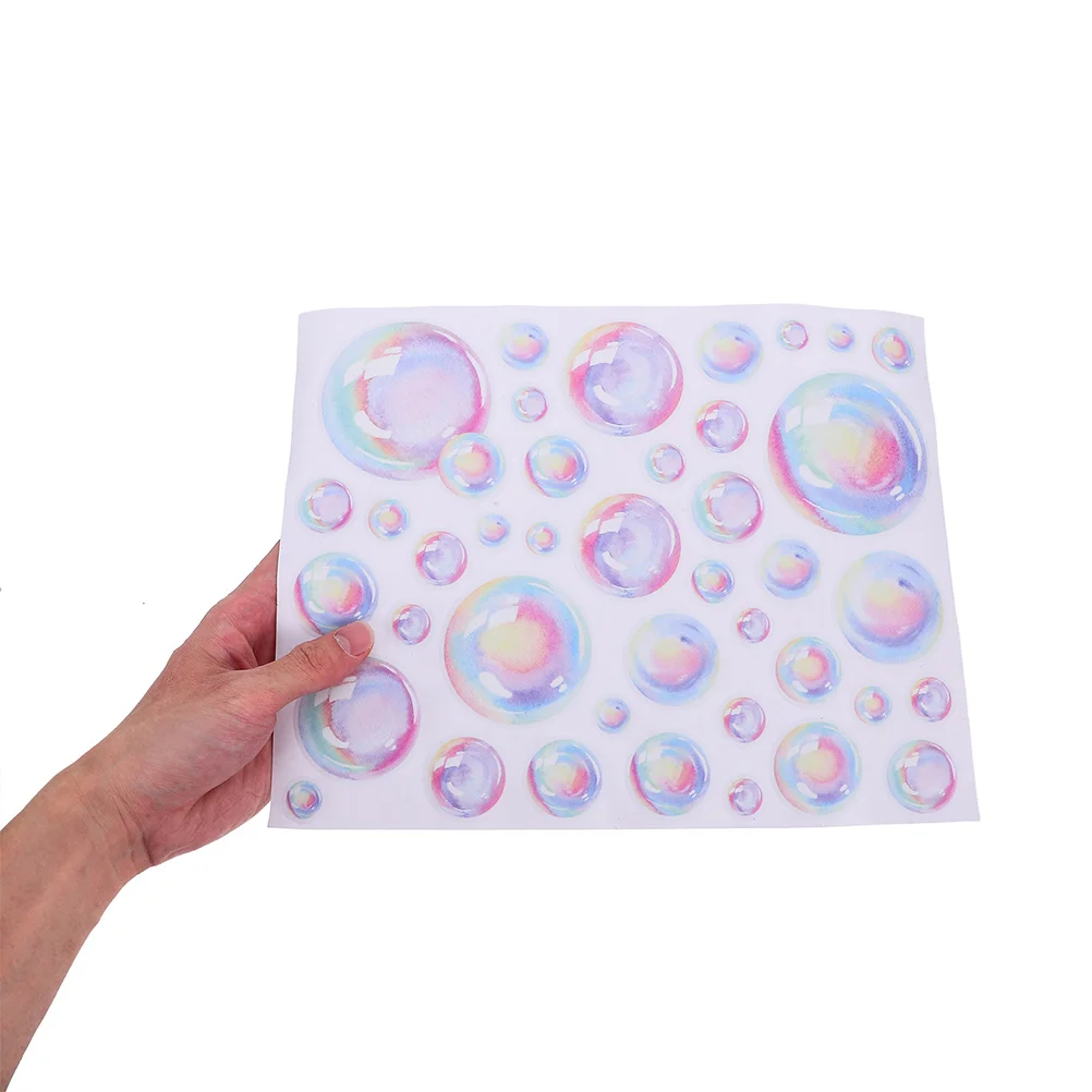 

4 Sheets Pvc Bubble Wall Stickers Ocean Theme Decals Kids Bedroom Bathroom Decor Removable Diy Underwater Bubbles Living Room
