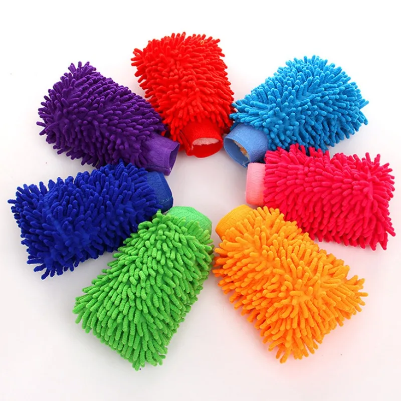 

Car Wash Glove Chenille Coral Soft Microfiber Gloves Car Cleaning Towel Cloth Mitt Wax Detailing Brush Auto Cleaning Tools Brush