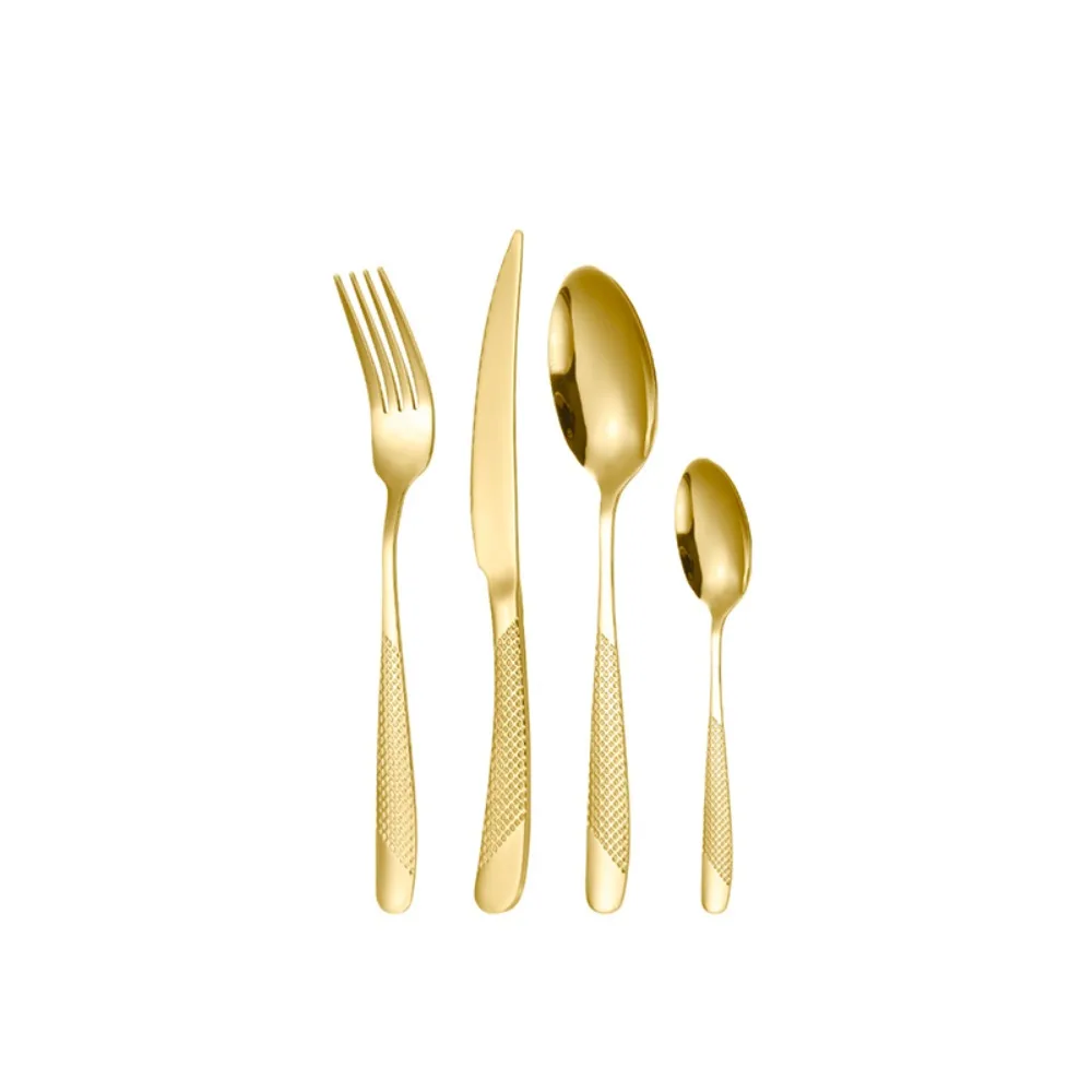 

24pcs Mirror Polished Steak Cutlery Set Thickened Stainless Steel Flatware Set Non-slip Handle Dessert Fork Spoon Set Weddings