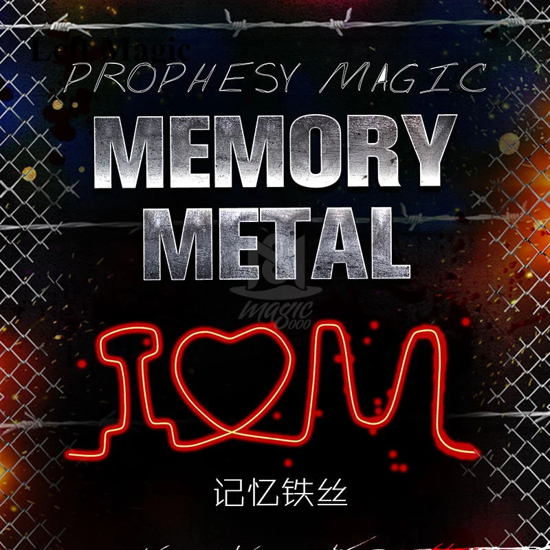 WireGram Memory Metal I LOVE U Magic Tricks Memory Iron Wire Magia Magician Close Up Street Illusions Gimmick Mentalism Comedy ﻿