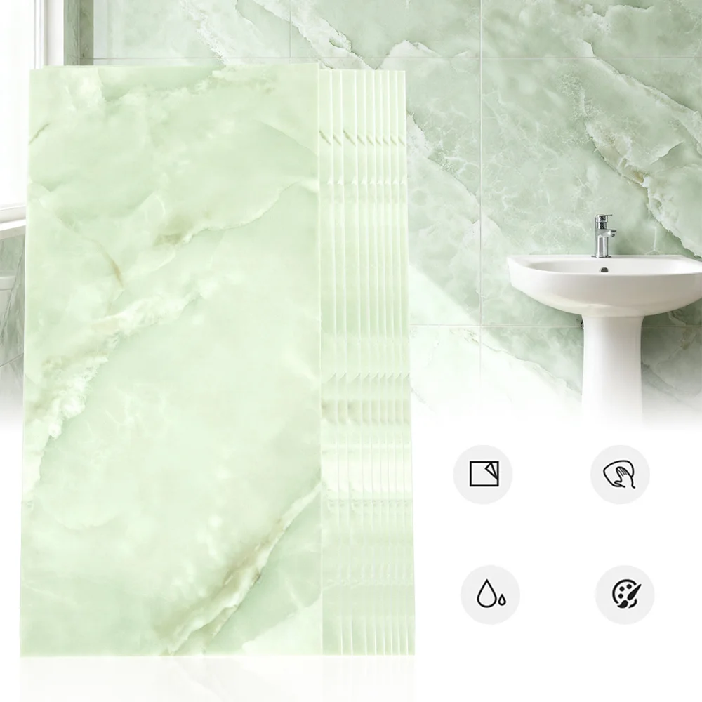 10 pannelli murali autoadesivi, piastrelle adesive per bagno, piastrelle decorative autoadesive impermeabili, per bagno, cucina, soggiorno