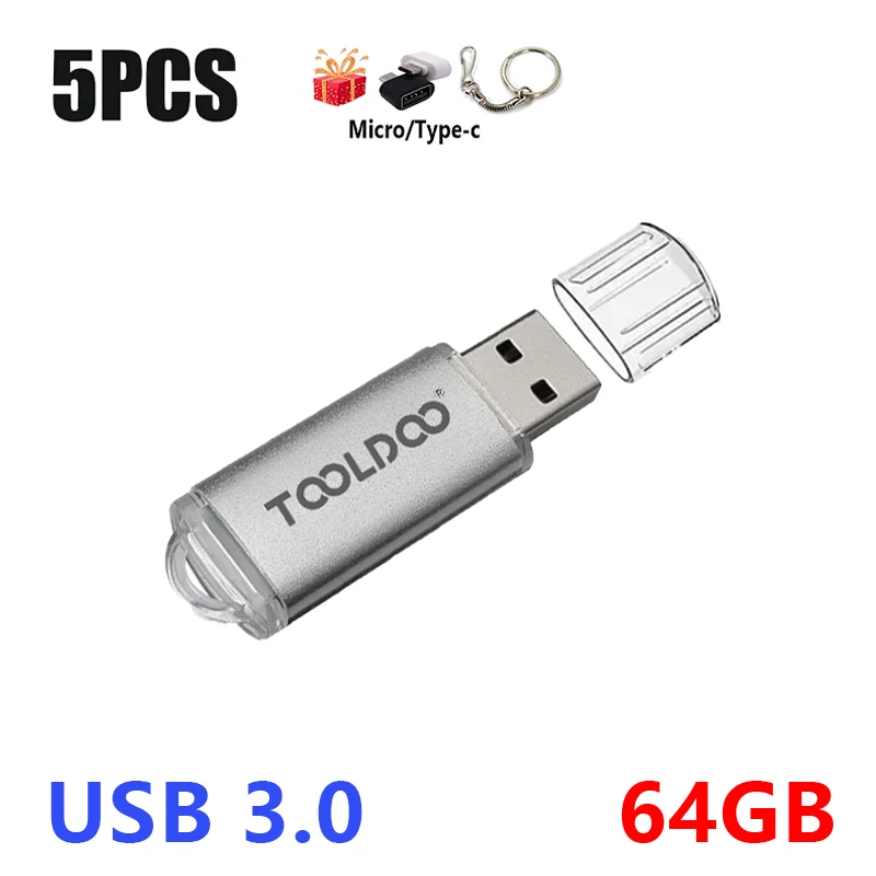 5 шт. высокоскоростной флеш-накопитель USB 3,0 64 ГБ, флеш-накопитель для Android Micro/PC с Wdapte шка