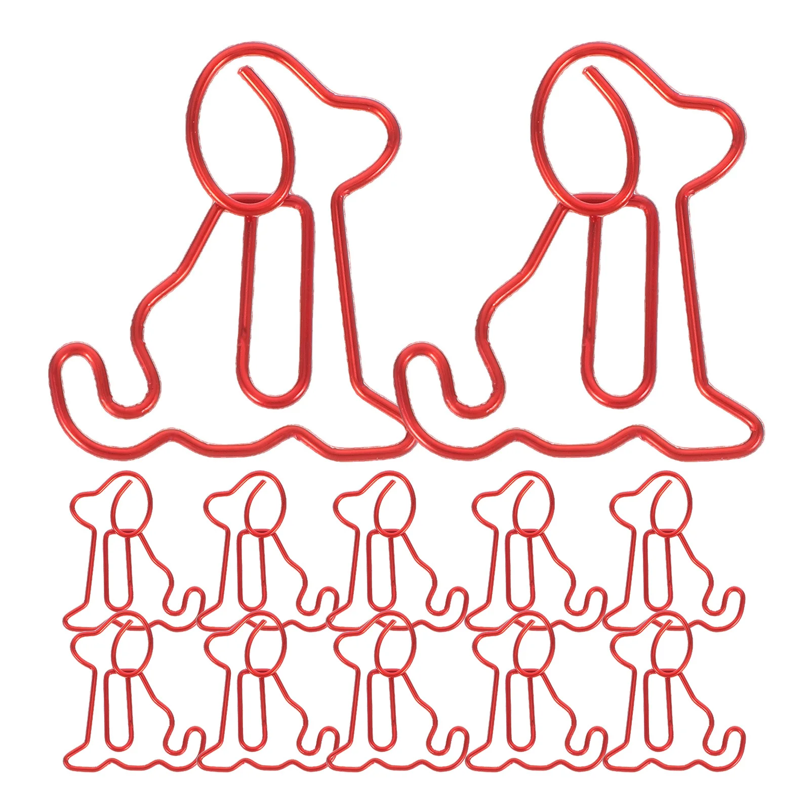 50Pcs Lovely Dog Shaped Paper Clips Fine Crafted Metal Clips Cute Desk Accessories for Study Room Organization Supplies