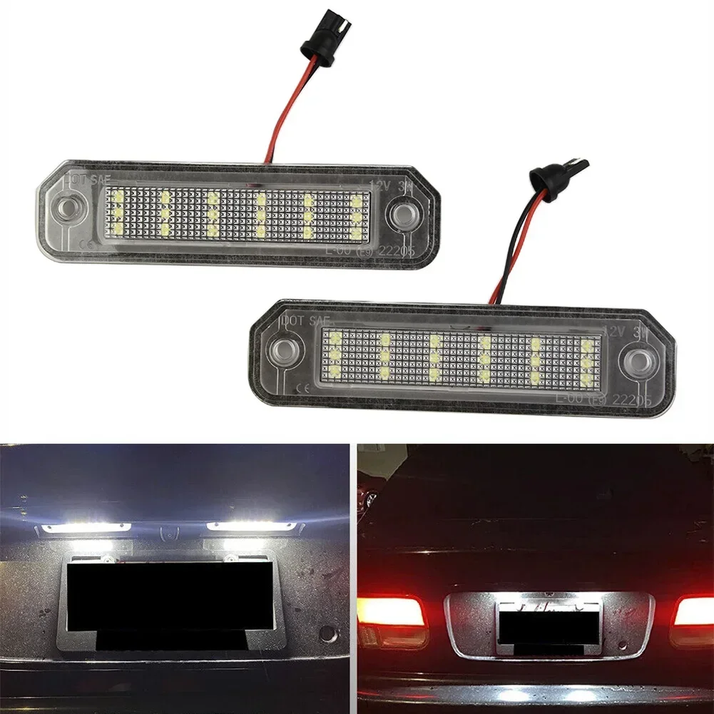 2x LED License Plate Light 3528SMD 34100-S04-A01 34100S04A01 For Honda Civic EJ EK EM EK9 EK4 Del Sol 92-00 bright white LED