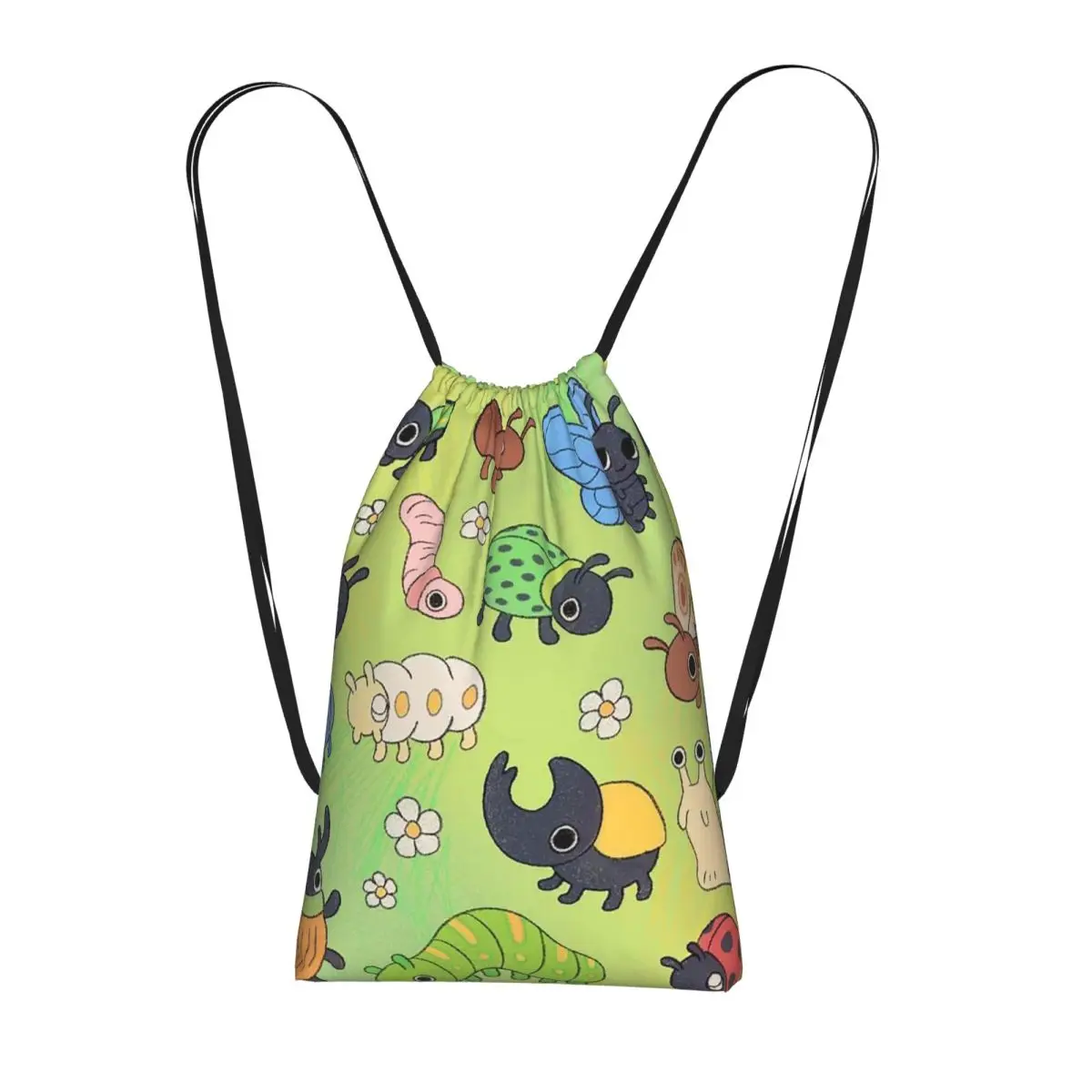 

Cartoon Insect Pattern Backpacks Casual Drawstring Bags Shoes Bag Book Bags for Man Woman School