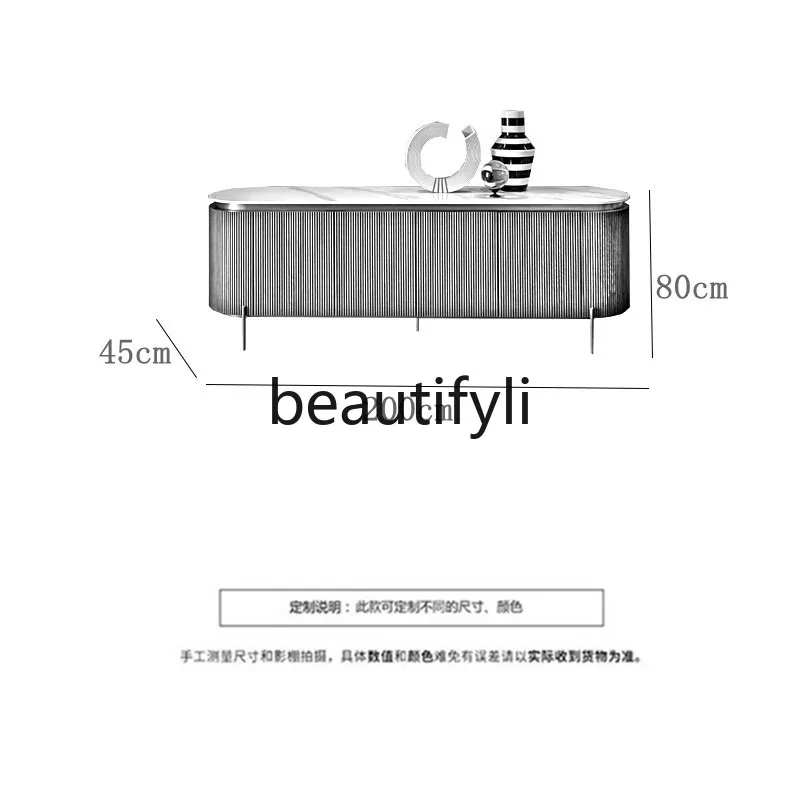 Italian minimalist light luxury entrance cabinet, living room TV cabinet, simple Nordic decorative cabinet customization