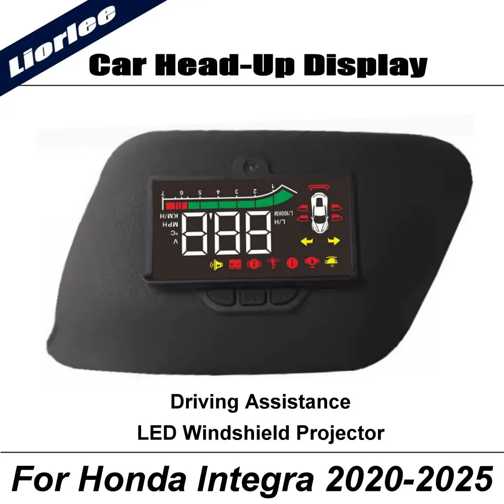 Car LED Projector For Acura For Honda Integra 2022-2025 Auto HUD Head-Up Display Windshield Safe Driving Assistance Accessories
