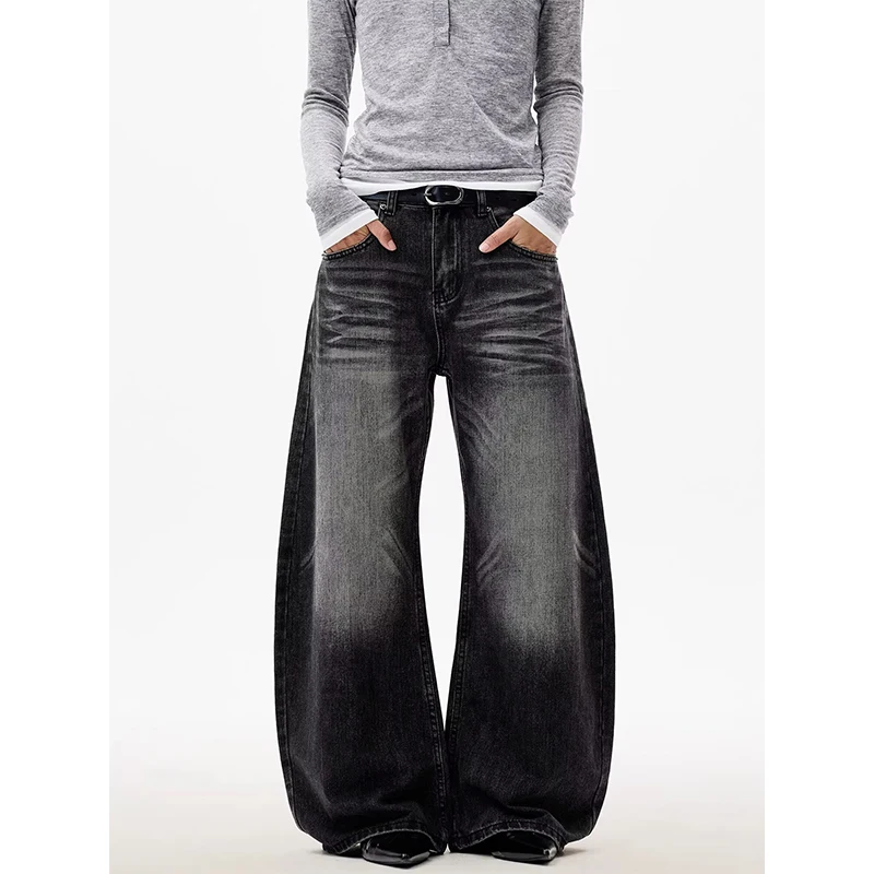 

Summer Women's Baggy Jeans Unisex Vintage American Style Straight Wide Leg Denim Pants Fashion Brand Hot Sale Casual Trousers
