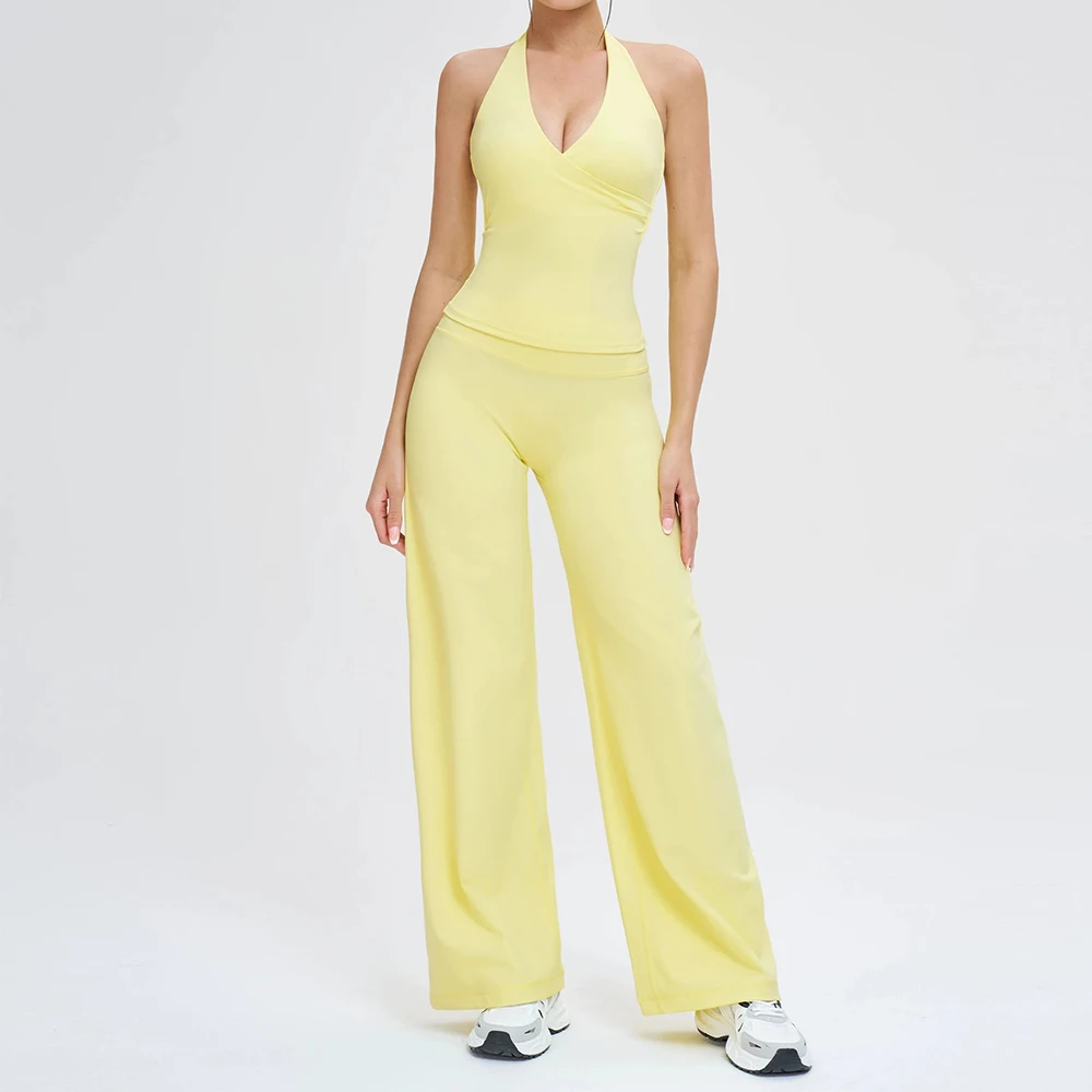 2-個女性トラックスーツヨガスーツスポーツ衣装ジム服フィットネスヨガセット女性ワークアウトフレアパンツスーツスポーツ下着