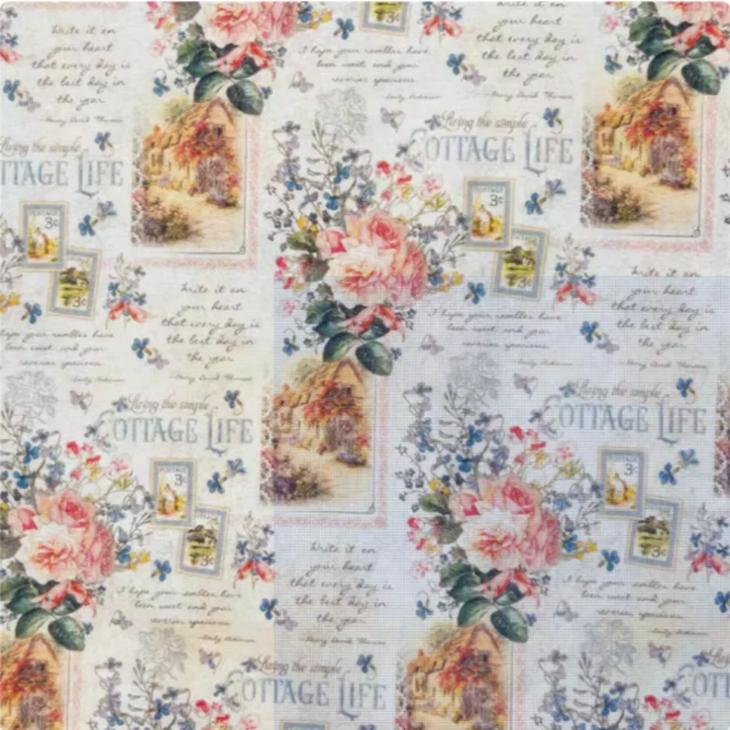 

100% хлопчатобумажная однотонная ткань, ретро цветочная газета, мультяшный кот с принтом, ручная работа, сумка для шитья одежды, платьев, CR-25