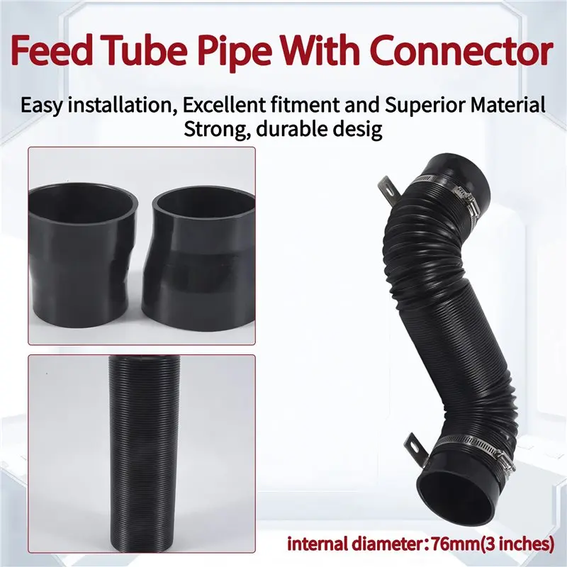 A58X-Universal Flexible Car Engine Cold Air Intake Hose Inlet Ducting Feed Tube Pipe With Connector