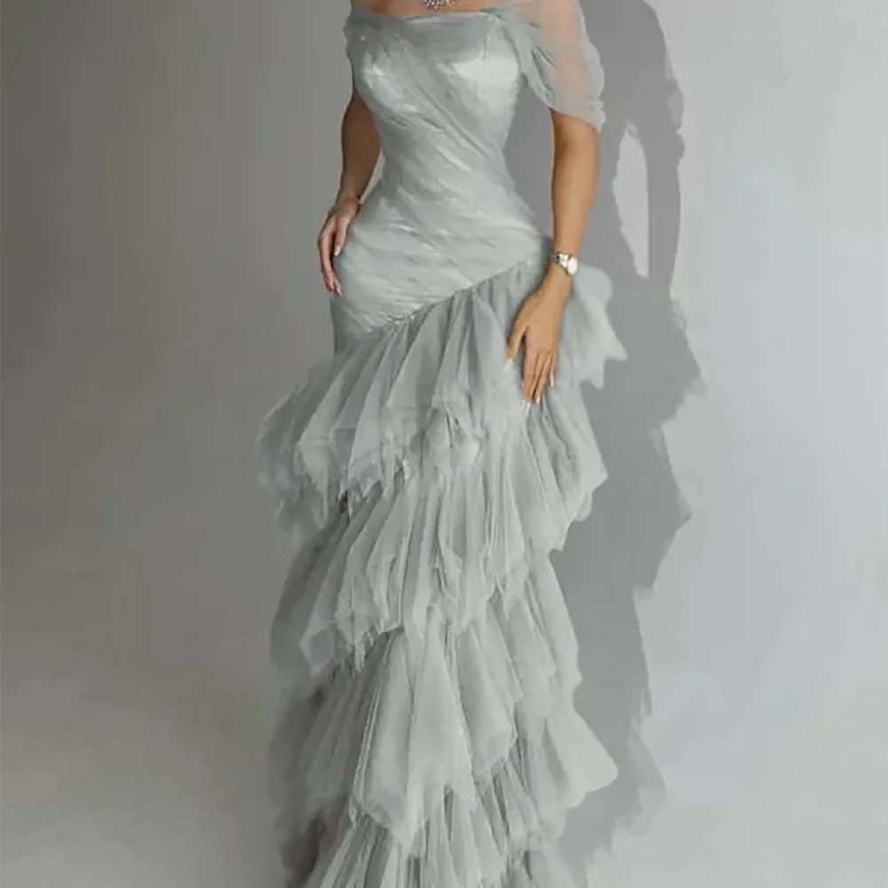 

Элегантные прямые вечерние платья без рукавов с открытыми плечами и рюшами, вечерние платья для дня рождения, выпускного вечера по индивидуальному заказу