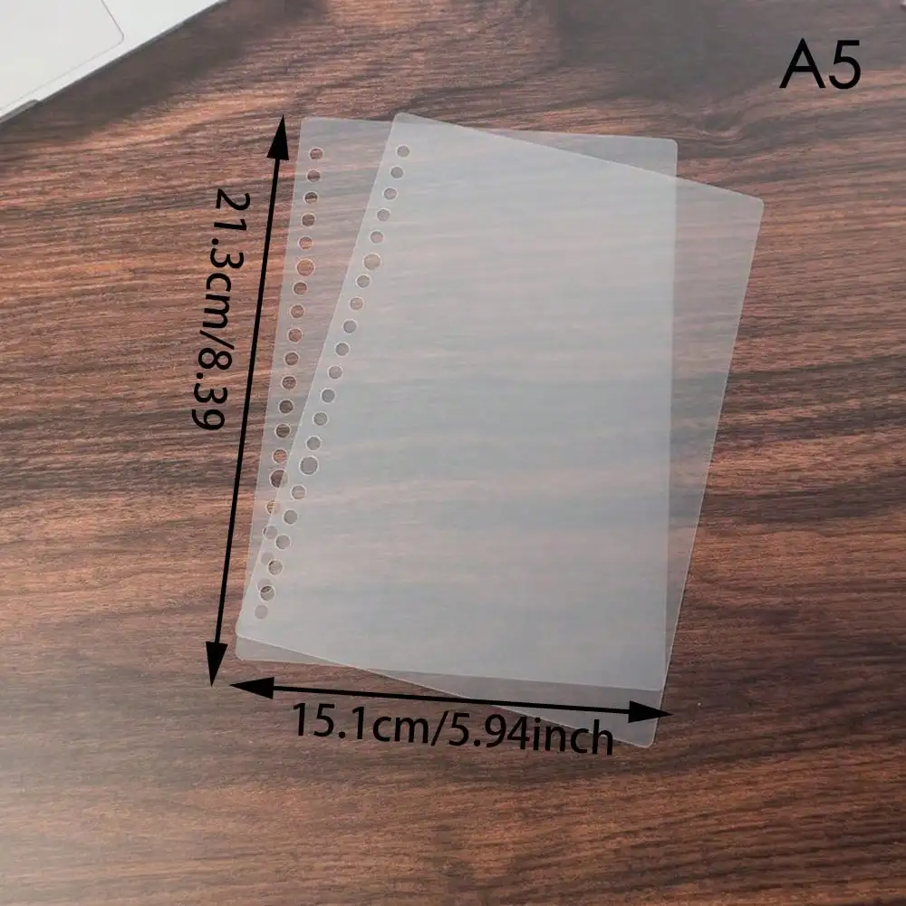 Picture 7: 2 Sheets Translucent A4 B5 A5 Loose Leaf Notebook Journal Binding Cover Circular Hole Binder Shell Office Stationery Supplies