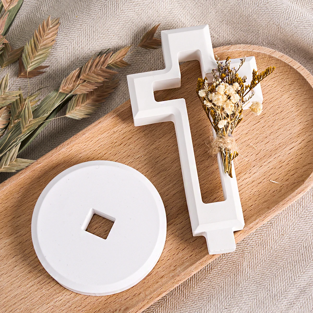 3D Cross Ornament DIY Handmade Mold Universal Cross Candle Holder Decorative Silicone Plaster Concrete Resin Mold Craft Gift view 6