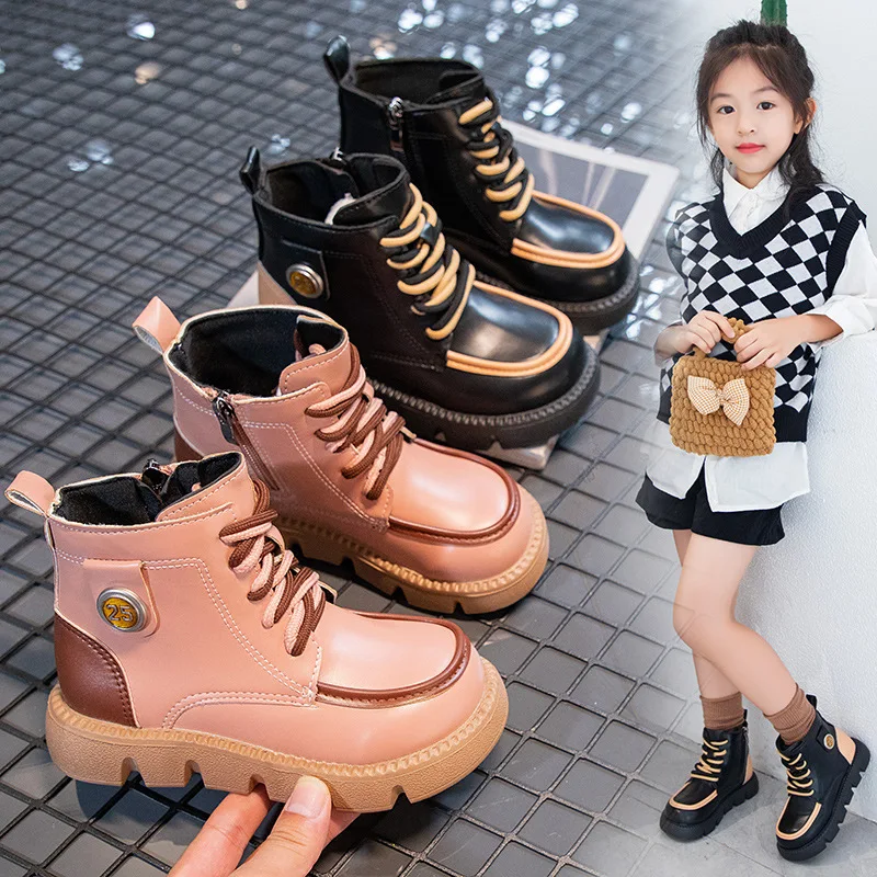 

Children Short Boots Spring and Autumn New Color Matching Kids Boys and Girls Ankle Boots Dropshipping 2024 Non-slip Breatheable