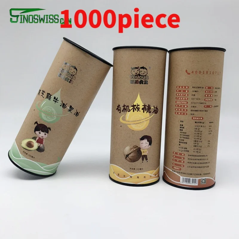 

10 00piece.Custom.Custom Kraft Paper Tube Round Box Packaging with Food Grade aluminum Foil Linner