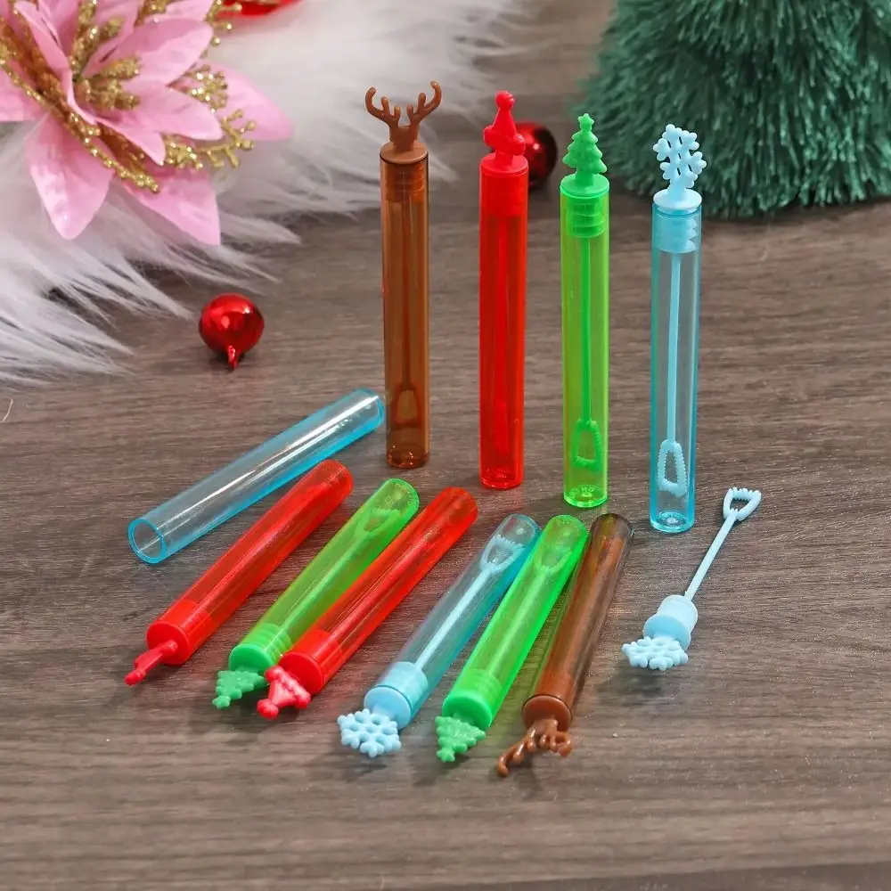 10pcs New Christmas Wand Tube New Year Xmas Tree Bubble Wands Navidad Gifts Kids Empty Bottles
