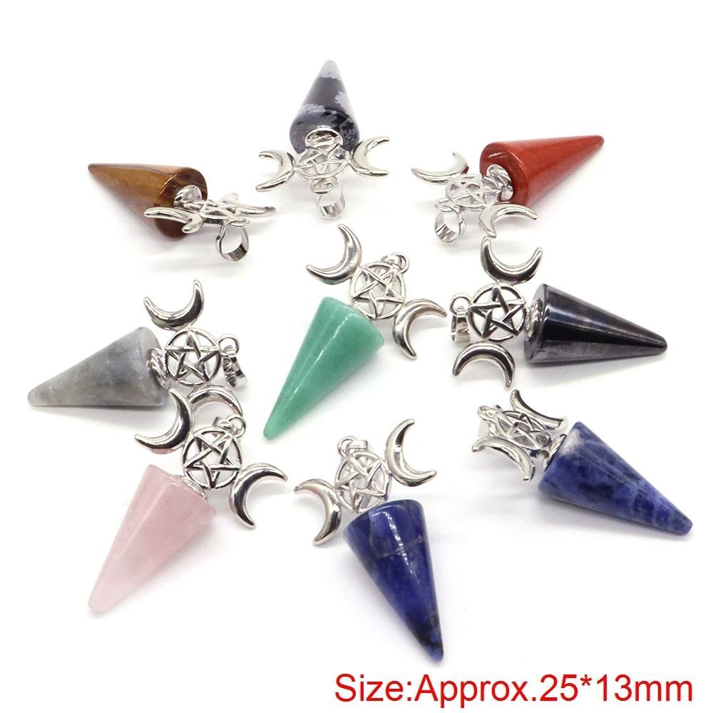 10PC Lot Wholesale Mixed Multiple Shape Stone Pendant Natural Crystal Animal Heart Star Mushroom Apple Charms Diy Jewelry Making