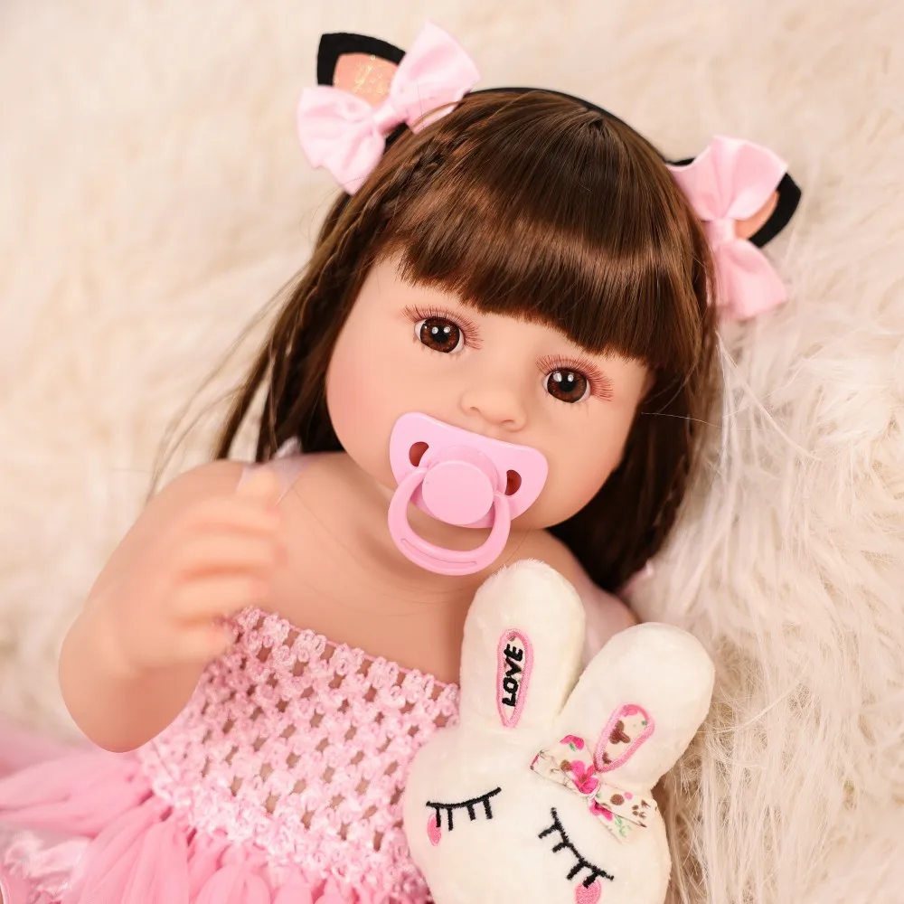 

Cloveray 20 inch Classic Full Body Vinyl Realistic Reborn Baby Doll Super Cute Vinyl Doll High Quality Handmade Art Kid Gift