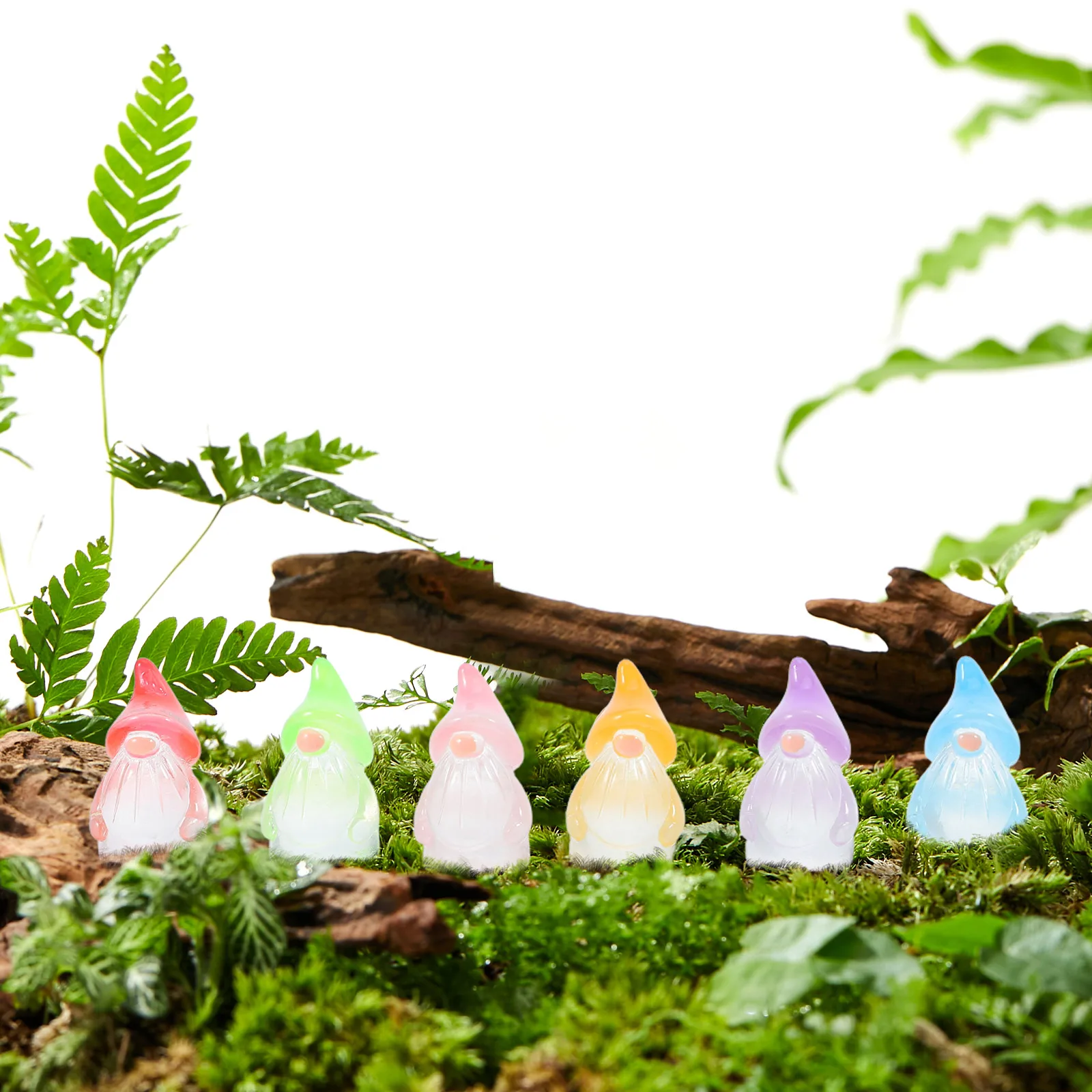 

18pcs Garden Gnomes Resin Ornament Decorative Fairy Yard Gnome Miniature Glow Dark Outdoor Craft Supplies