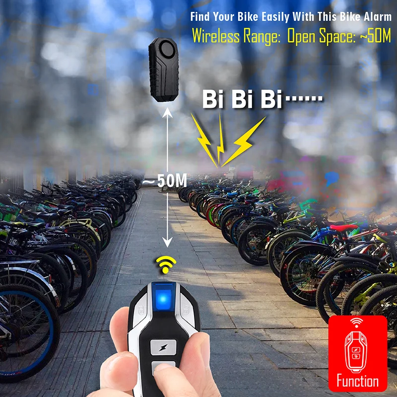 ONMYST Wireless Bicycle Anti Lost Reminder Alarm Waterproof Motorcycle Scooter Vehicle Security Anti theft Alarms Remote Control