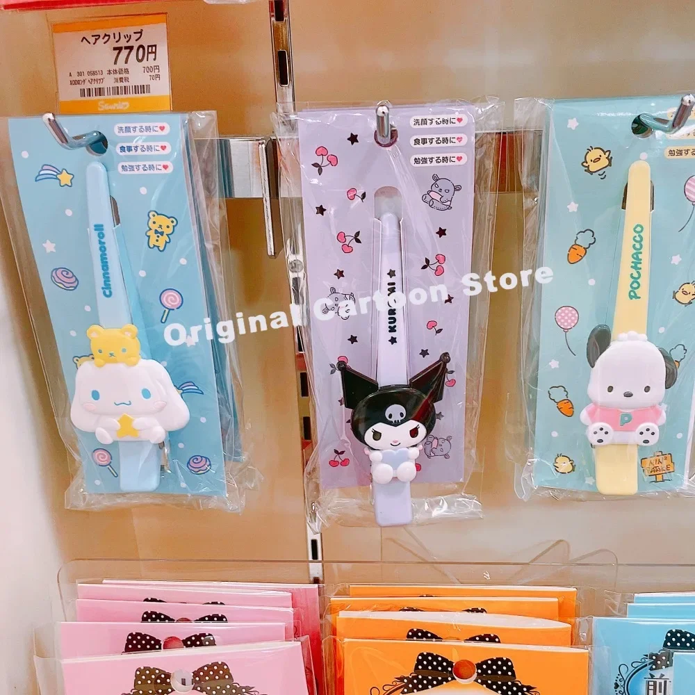 Hello Kitty Sanrio Kuromi Hairpin One-word Clip Cartoon Student Gift Send To Girls Headgear Bangs Clip Child Gift