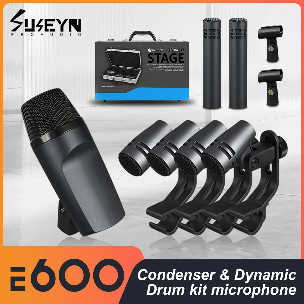 

The e600 7 Pack Drum Microphone All Metal Version is Dedicated to Outdoor Performances and Indoor Recording