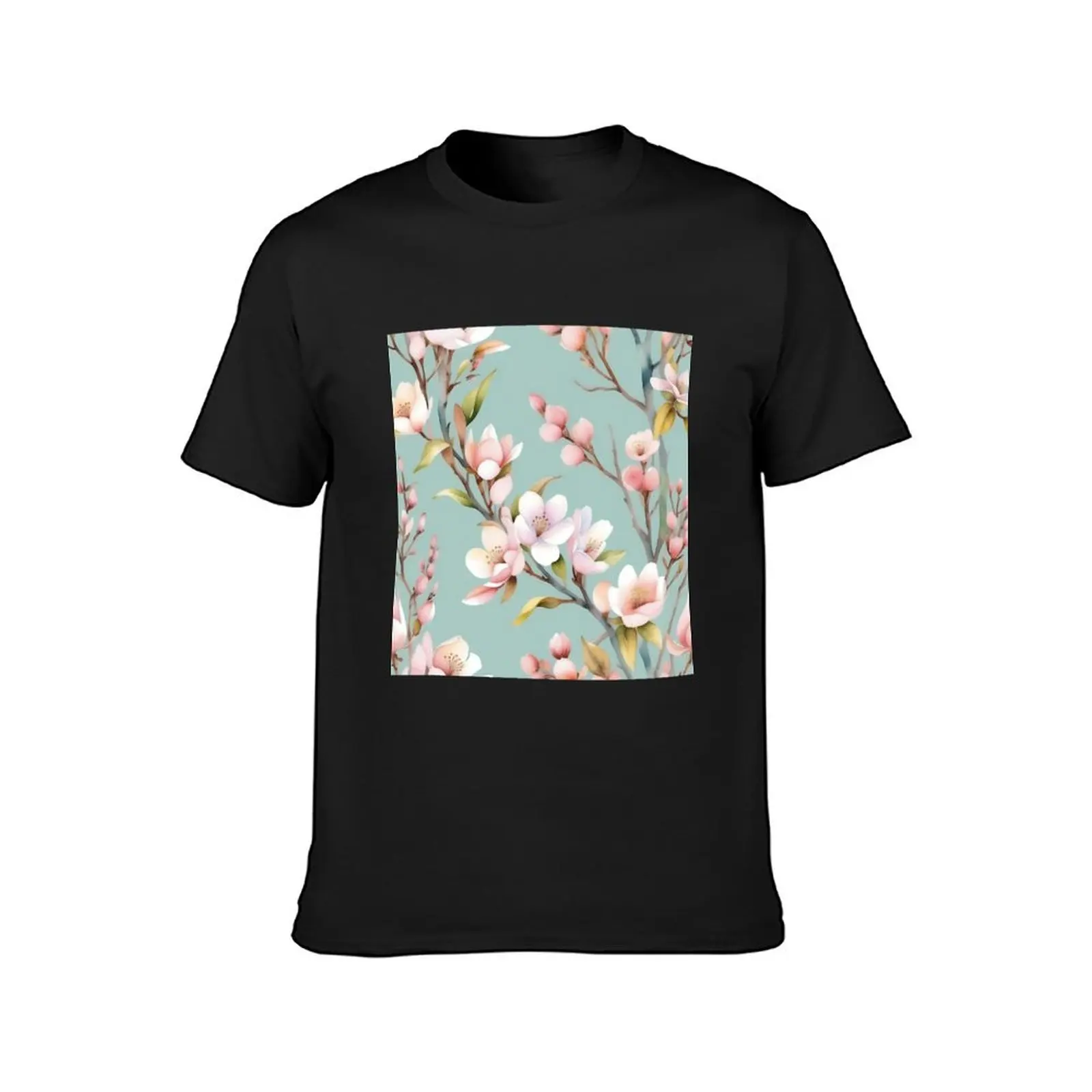 Watercolor of a cherry tree in bloom T-Shirt sweat summer clothes Aesthetic clothing Men's clothing