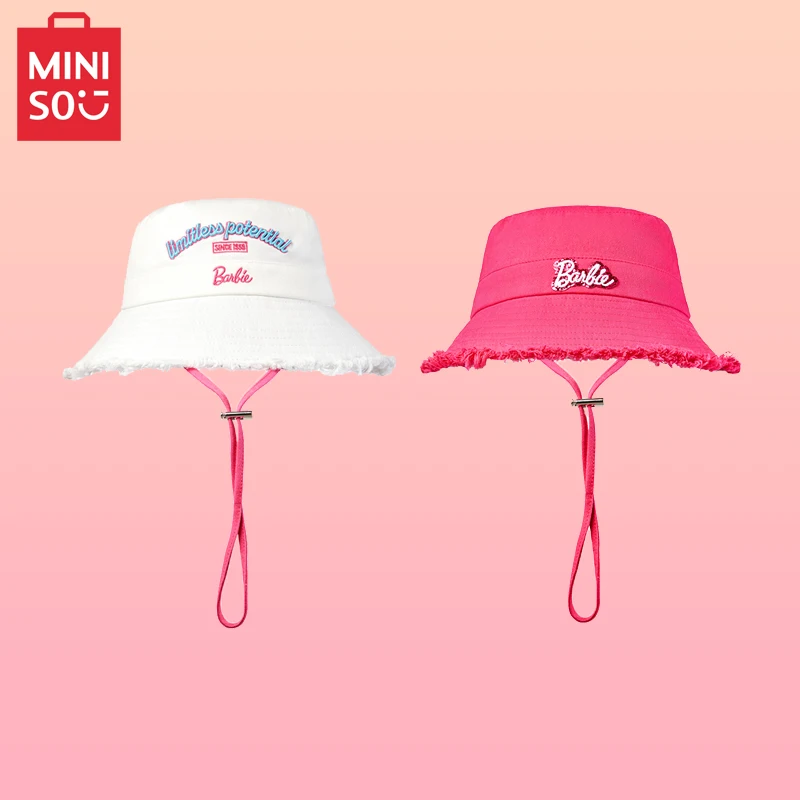 

MINISO Barbie sun shine bucket hat women 2024 new summer sunscreen spring and autumn models