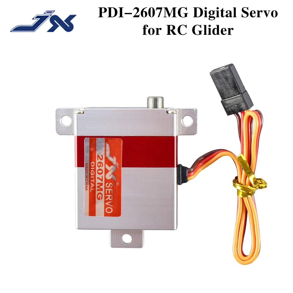 

JX Servo PDI-2607MG 7.2kg 0.13sec Digital Full Metal Aluminium Case Wing Servo For RC Drone Glider Dual Ball Bearing