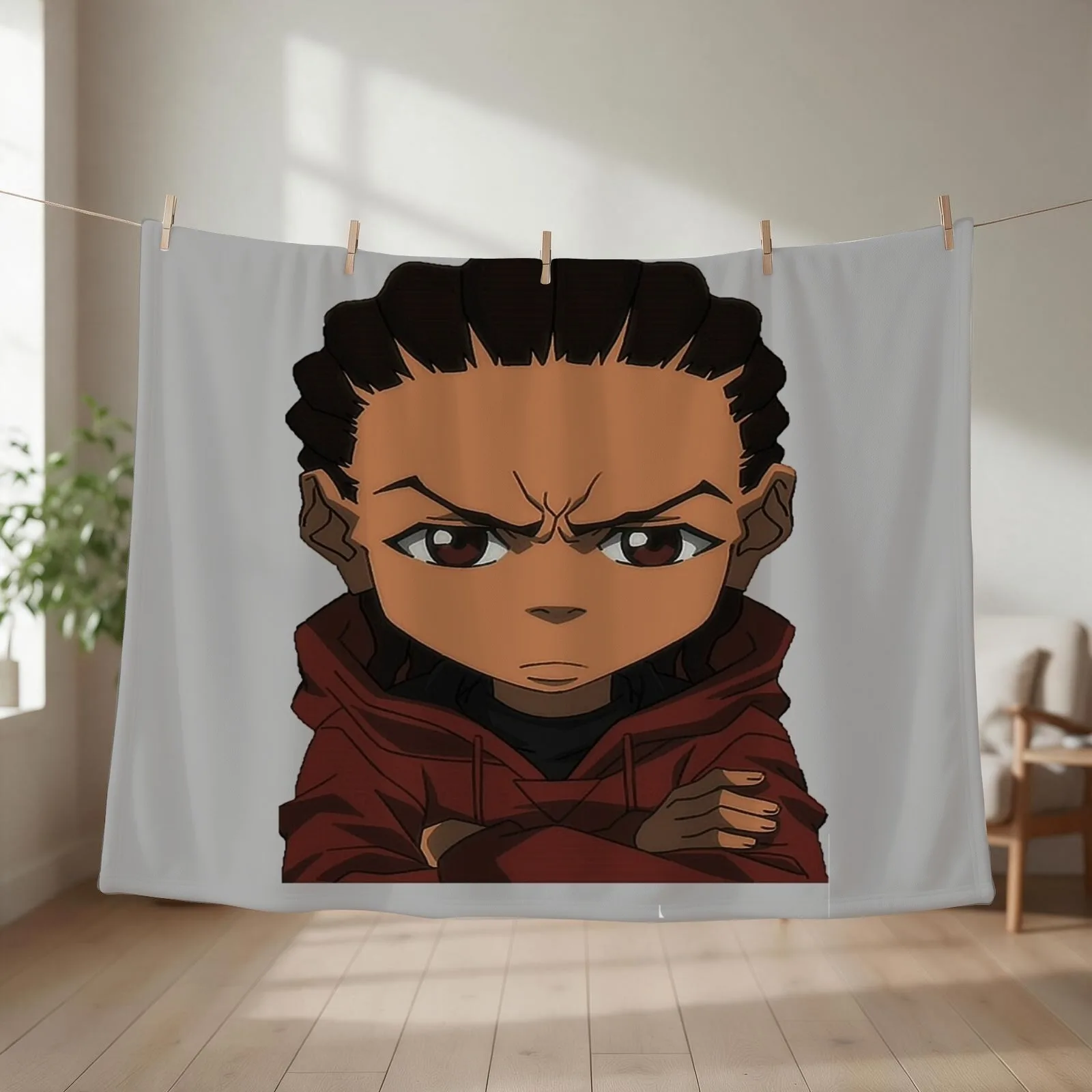 The Boondocks Huey Throw Blanket couch cozy soft plush fuzzy picnic outdoor blanket