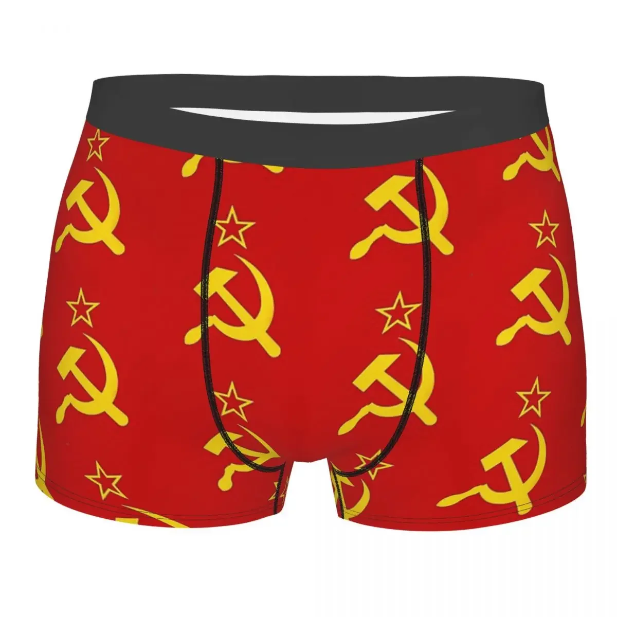 USSR Hammer And Sickle CCCP Retro Russian Soviet Flag Underpants Cotton Panties Male Underwear Print Shorts Boxer Briefs