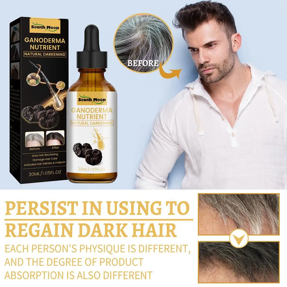 Soro para tratamento capilar para homens e mulheres, produto de reparação líquida Nourish, cuidado com cabelo antiperda, cinza e branco para preto, cor natural, 5 unid