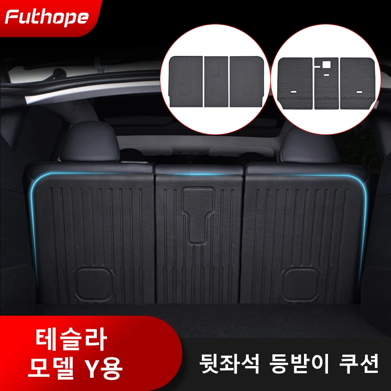 Futhope XPE TPE Rear Seats Back Mats for Tesla Model Y 2021-2023 Protector Anti-Kick Mats Dirtyproof Cushion ModelY Decorate