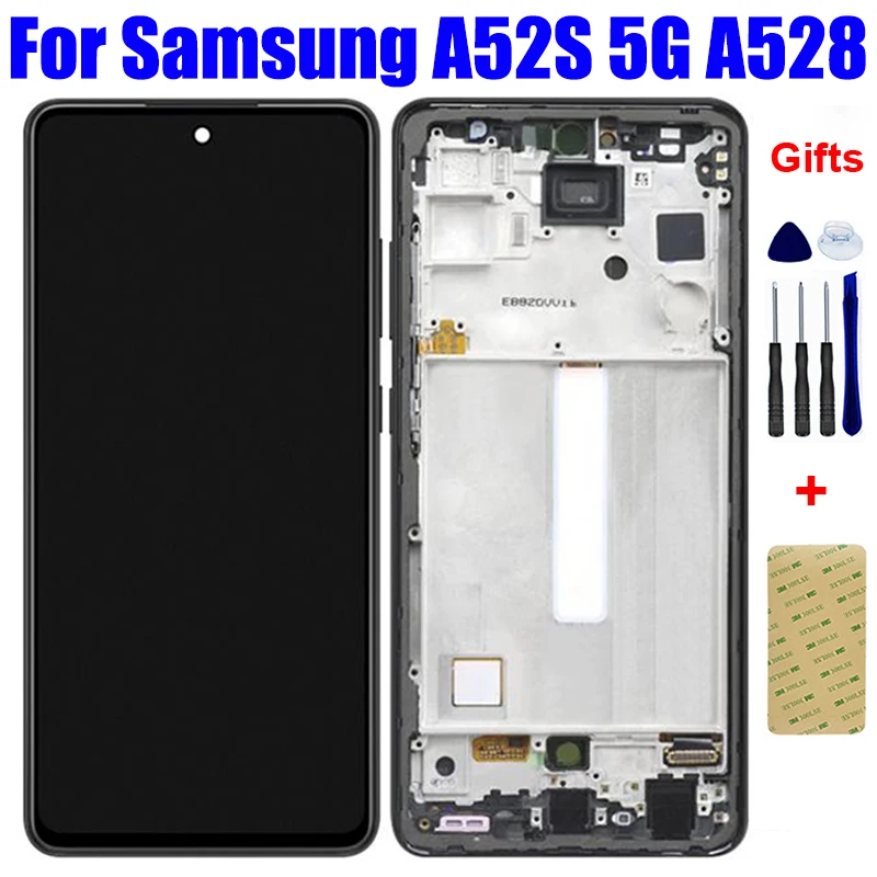 

6.5" For Samsung Galaxy A52S 5G A528B A528 LCD Display Screen Matrix Pantalla Module with Touch Digitizer Glass Assembly Frame