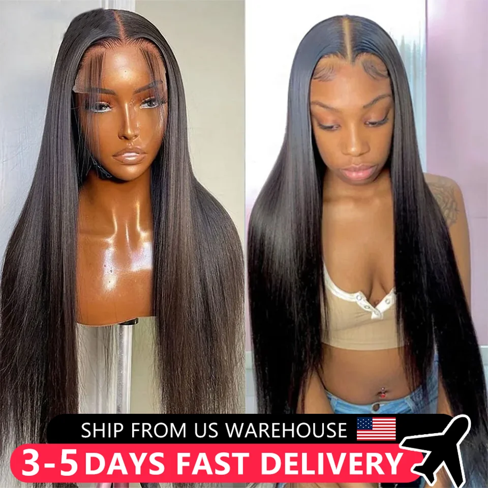 Wig Human Hair Straight 13x4 13x6 HD Lace Front Human Hair Wigs Pre Plucked For Women 4x4 Transparent Lace Closure WIg MYLOCKME